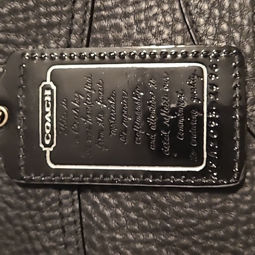 Coach Julia Pebbled Leather OpArt Perry Black Purse/Totek - Picture 3 of 9